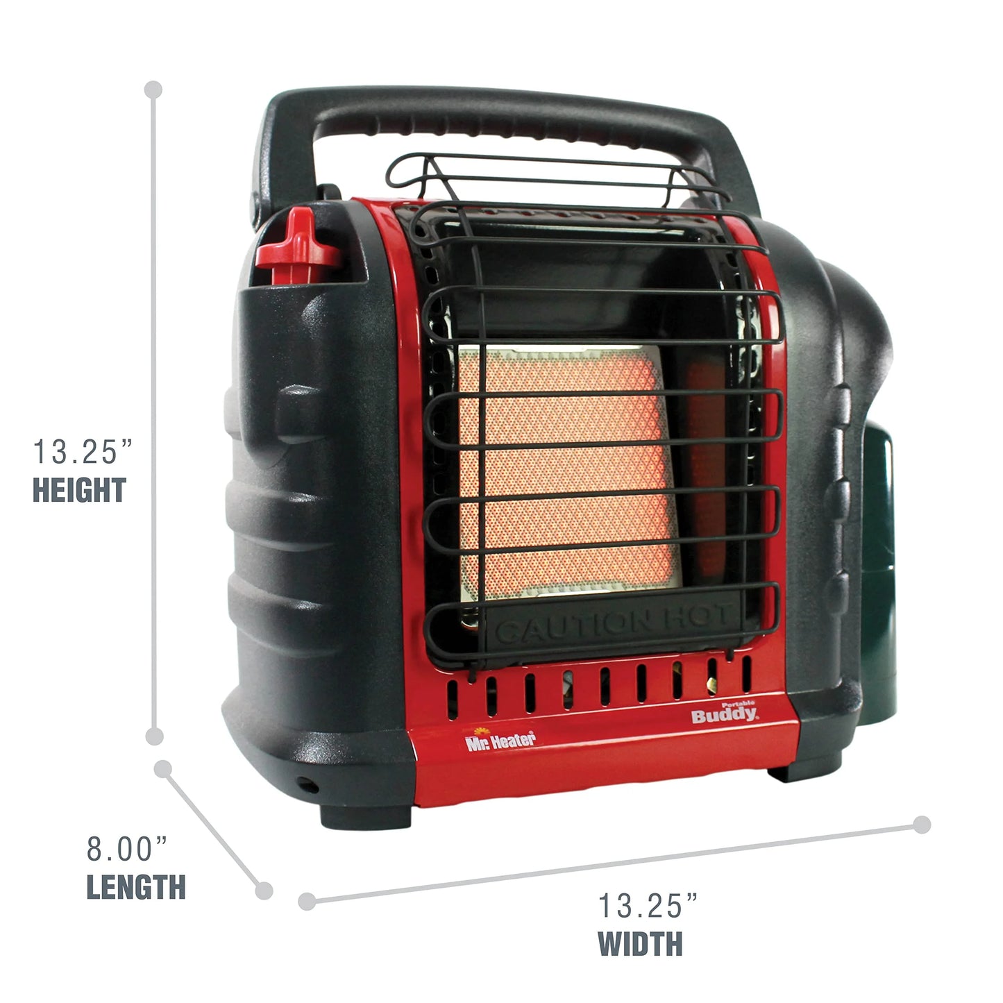 Portable Buddy Heater MH9BX 4,000-9,000 BTU Indoor-Safe Propane Radiant Heater For Campers, Workshops, Job Sites, Patios & More - Red, Black