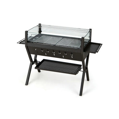 Topcobe Barbecue Charcoal Grills with Wind Guard Seasoning Racks, Cooking Space for Backyard, Patio and Parties-Black