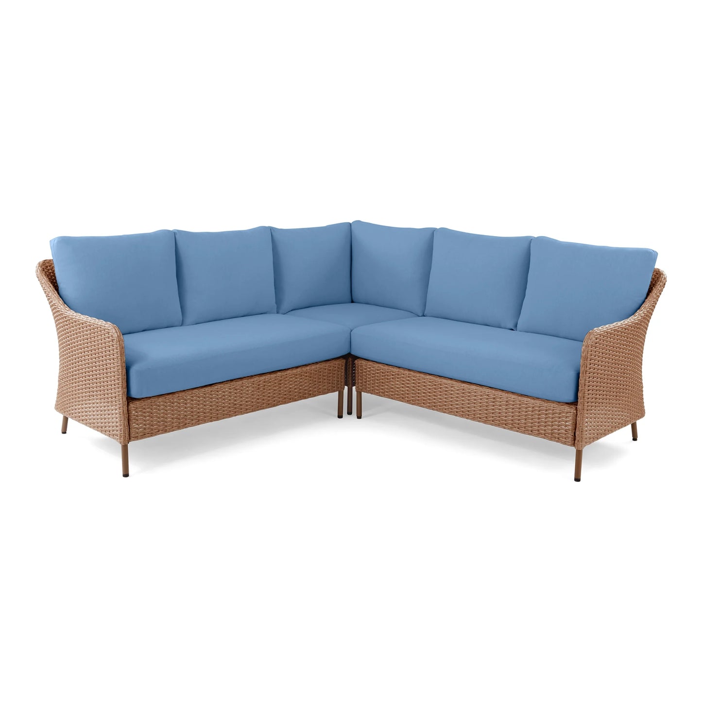 Mainstays Chelsea Outdoor Patio 4-Pieces Sectional Dining Set, Blue