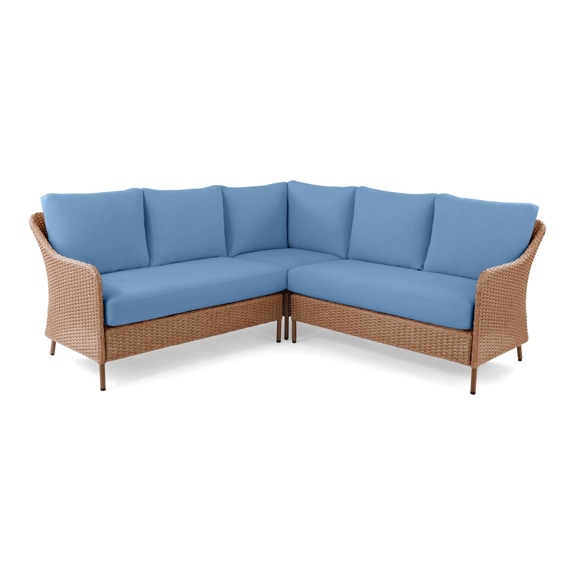 Mainstays Chelsea Outdoor Patio 4-Pieces Sectional Dining Set, Blue