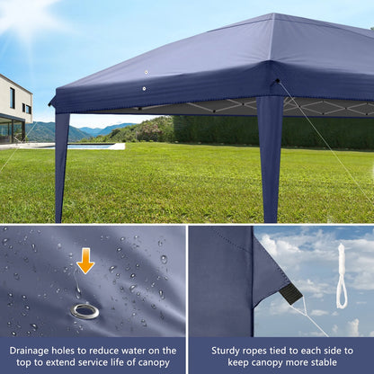 UBesGoo Ez Pop Up Patio Canopy Tent Gazebo Outdoor Party with 6 Sidewalls 10 x 20 ft Blue