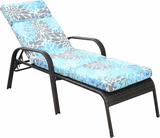 **outdoor chaise lounge cushion 73 inch, tri-folding patio chaise lounge chair cushions waterproof foldable thick lounge cushions outdoor furniture easy receive poolside garden