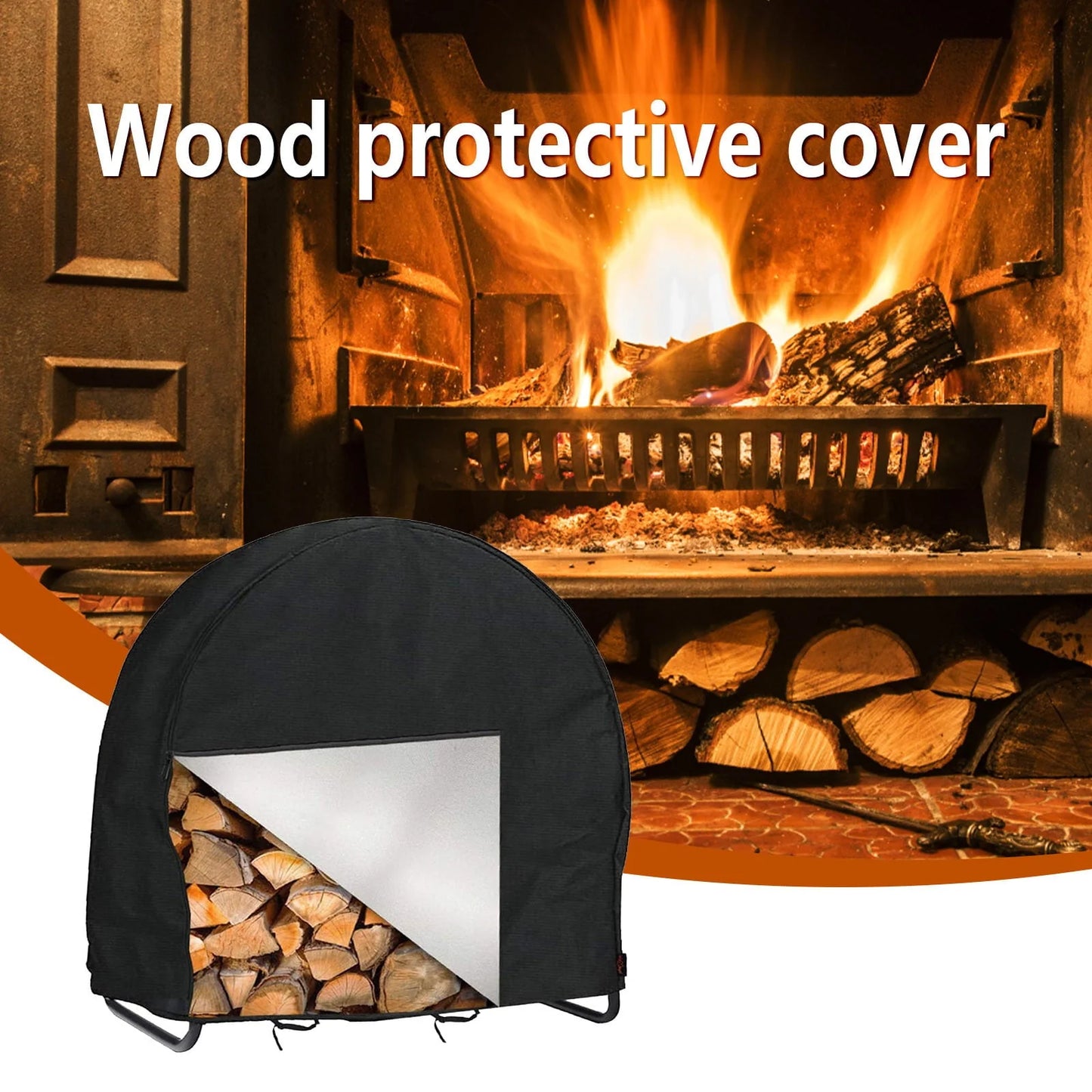 Christmas Gifts Clearance! Cbcbtwo Firewood Log Hoop Cover, Outdoor Heavy Duty Oxford Waterproof And Weather Resistant Patio Log Rack Cover,Waterproof Firewood Cover With Openable