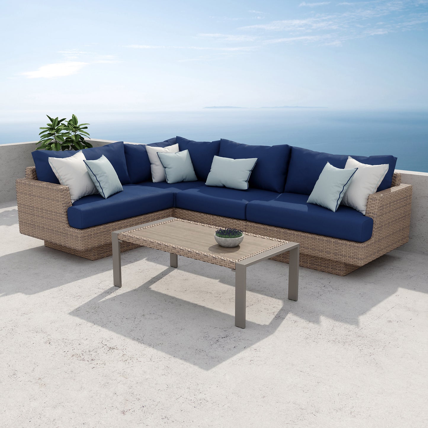 Portofino Repose 5-piece Outdoor Patio Modular Sectional Seating Set