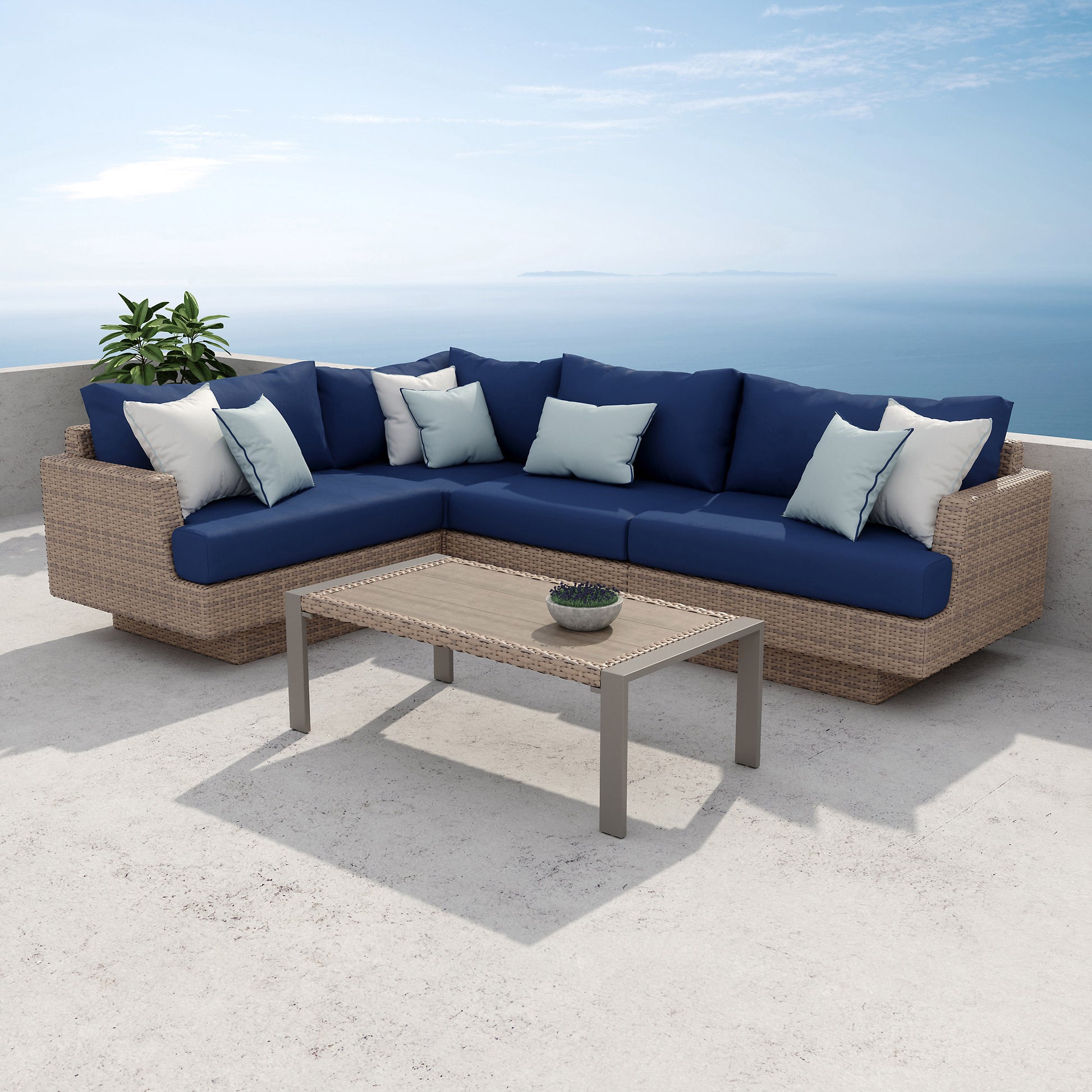 Portofino Repose 5-piece Outdoor Patio Modular Sectional Seating Set