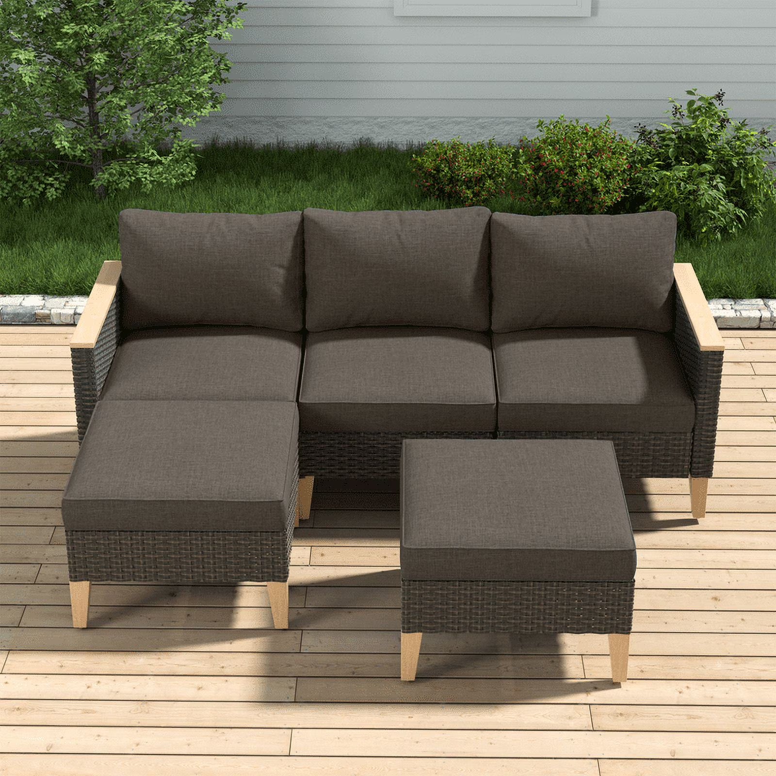 POCASSY 92.71" Wide Outdoor Reversible Patio Sectional with Cushions