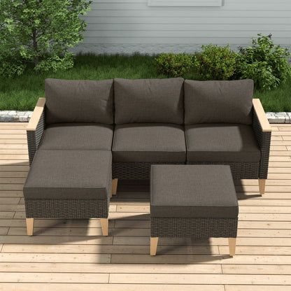 POCASSY 92.71" Wide Outdoor Reversible Patio Sectional with Cushions