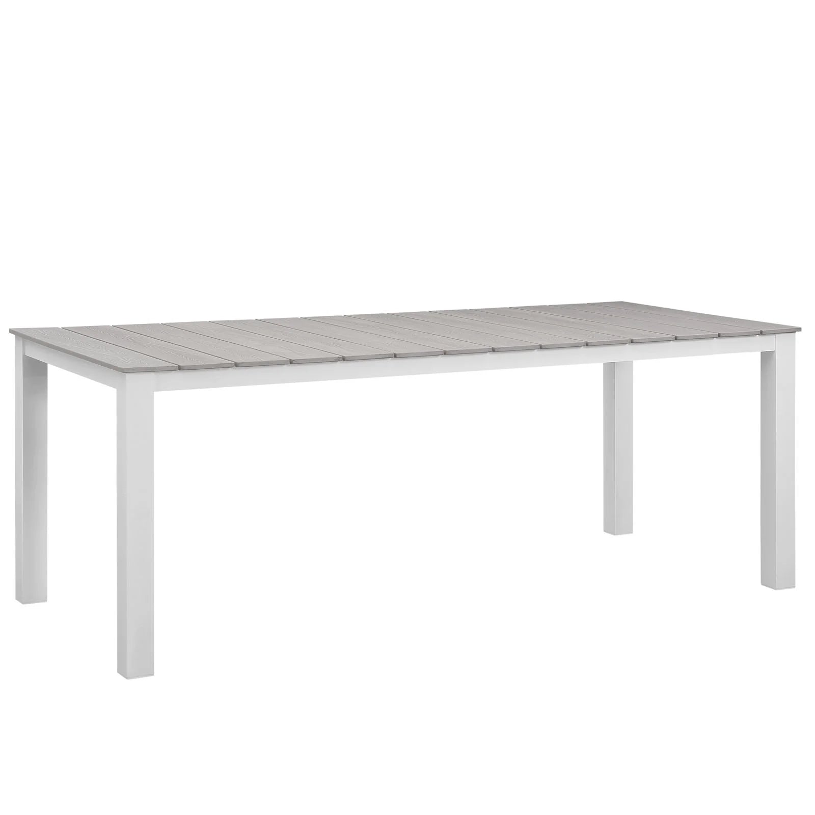 Modway Maine 7 Piece Outdoor Patio Dining Set in White Light Gray