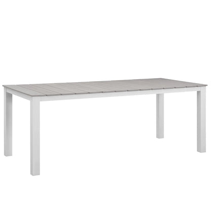 Modway Maine 7 Piece Outdoor Patio Dining Set in White Light Gray