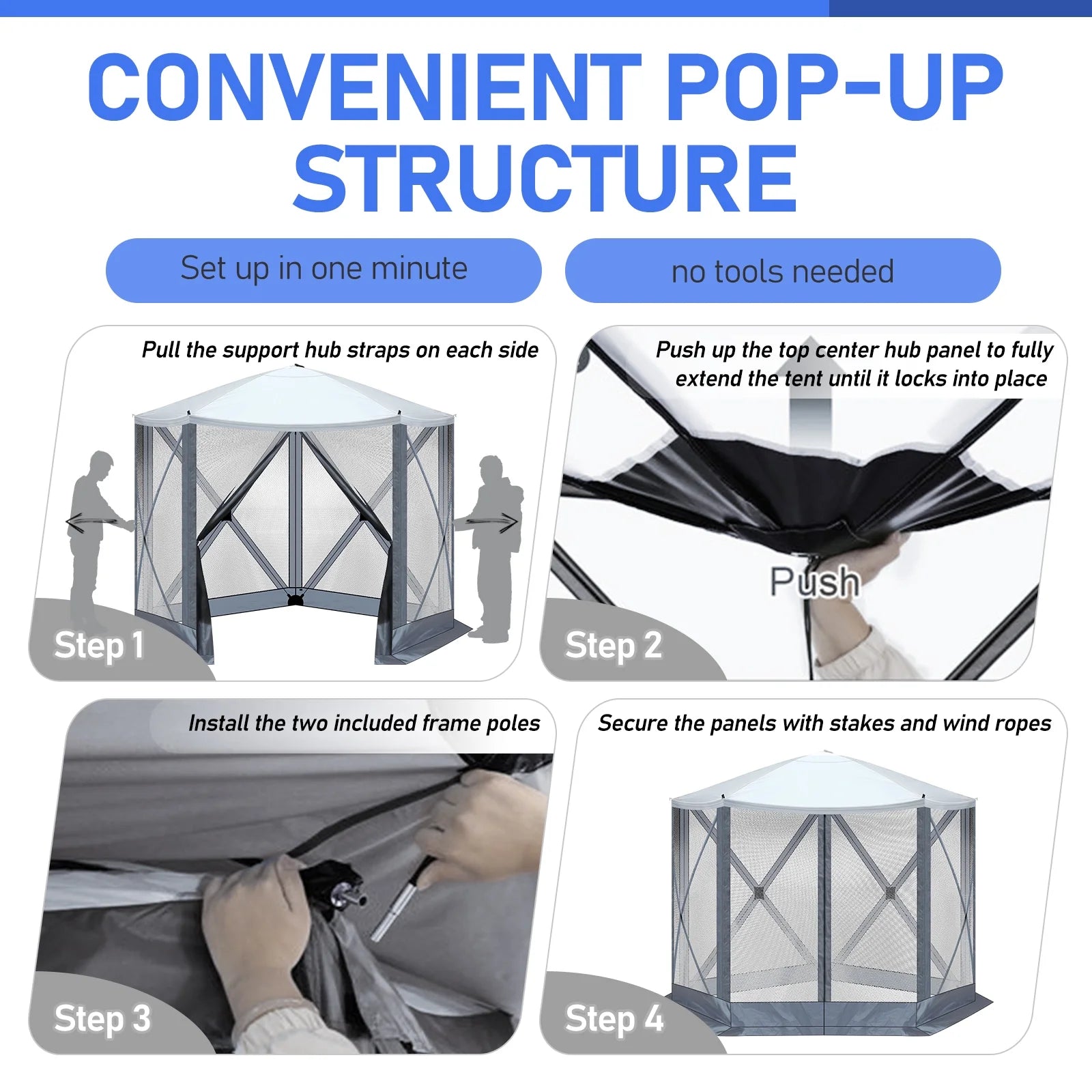 UBesGoo 10 x 10 Ez Pop Up Gazebo Canopy Tent with Mosquito Netting for Patio, Camping and Picnic Includes Carry Bag