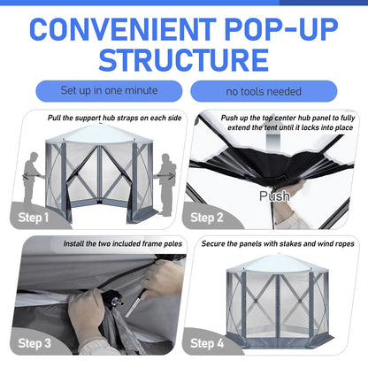 UBesGoo 10 x 10 Ez Pop Up Gazebo Canopy Tent with Mosquito Netting for Patio, Camping and Picnic Includes Carry Bag