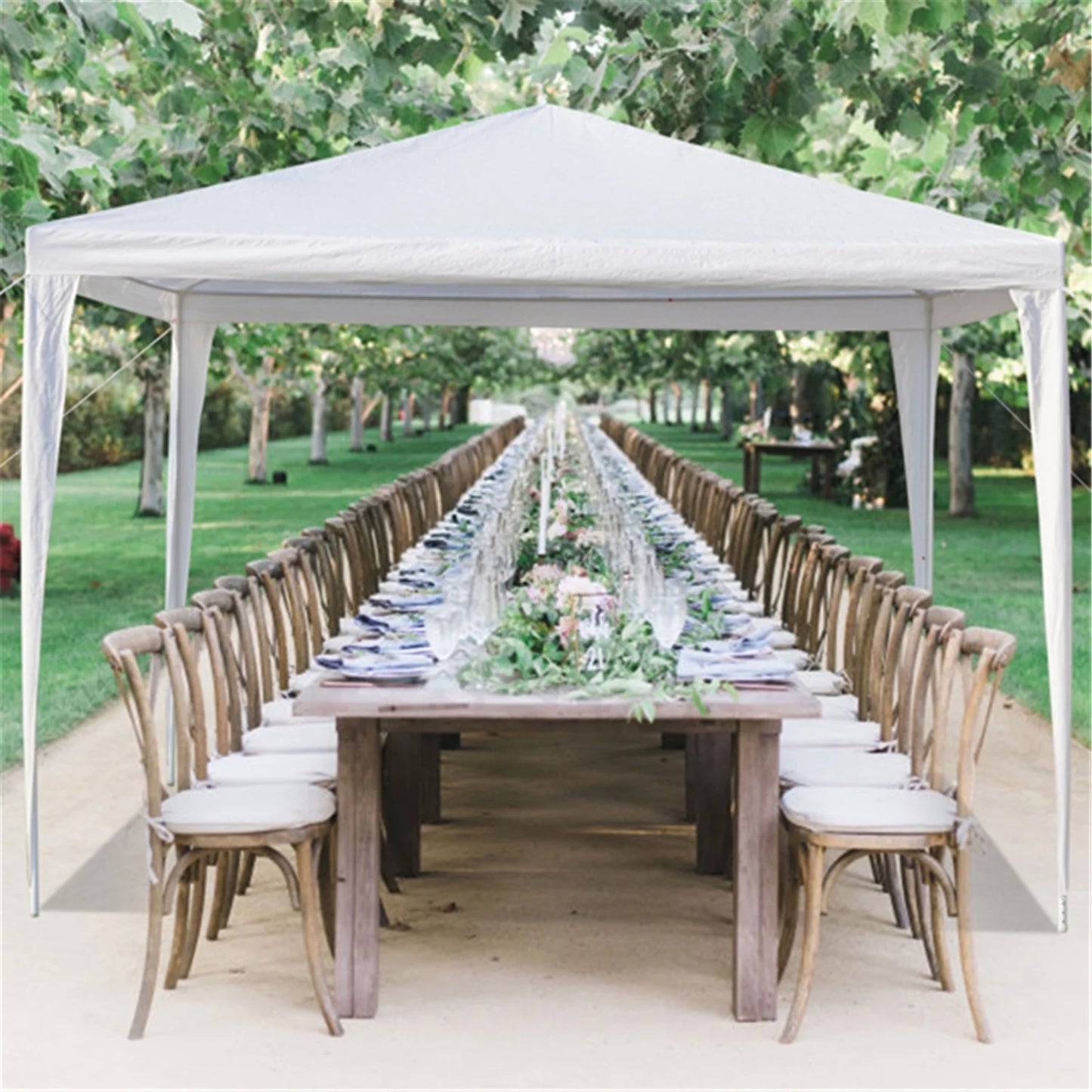 Outdoor Party Tent with 4 Side Walls, 10' x 10' White Backyard Tent for Outside, 2021 Upgraded Patio Gazebo Sunshade Shelter, Outdoor Wedding Canopy Tent for Parties Garden Pool