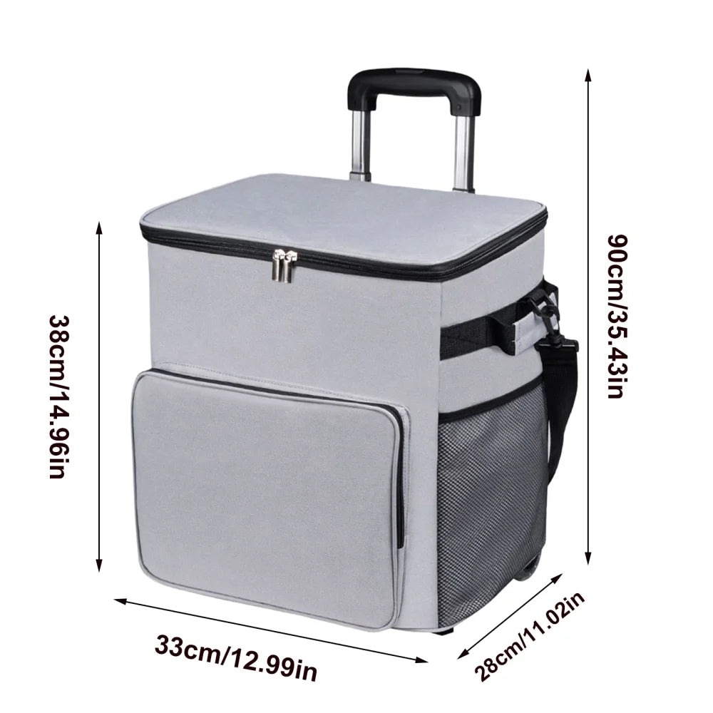 AITOCO Cooler on Wheels Lightweight Cooler Insulated Trolley Cart with Handle 35L Leakproof Bag for Travel Picnic Patio Outdoor Beach Camping manner