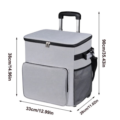 AITOCO Cooler on Wheels Lightweight Cooler Insulated Trolley Cart with Handle 35L Leakproof Bag for Travel Picnic Patio Outdoor Beach Camping manner