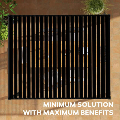 Mirador 10'x 10' Outdoor Pergola, 80S Steel Frame w/Adjustable Louvers Roof for Garden, Patio, Backyard, Dark Gray