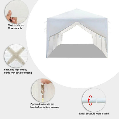 Veado Outdoor Party Tent, Patio Canopy Tent Gazebo with Removable Sidewalls Instant Event Tent for Cater Events Wedding Birthday Pavilion Beach BBQ (10'x30')