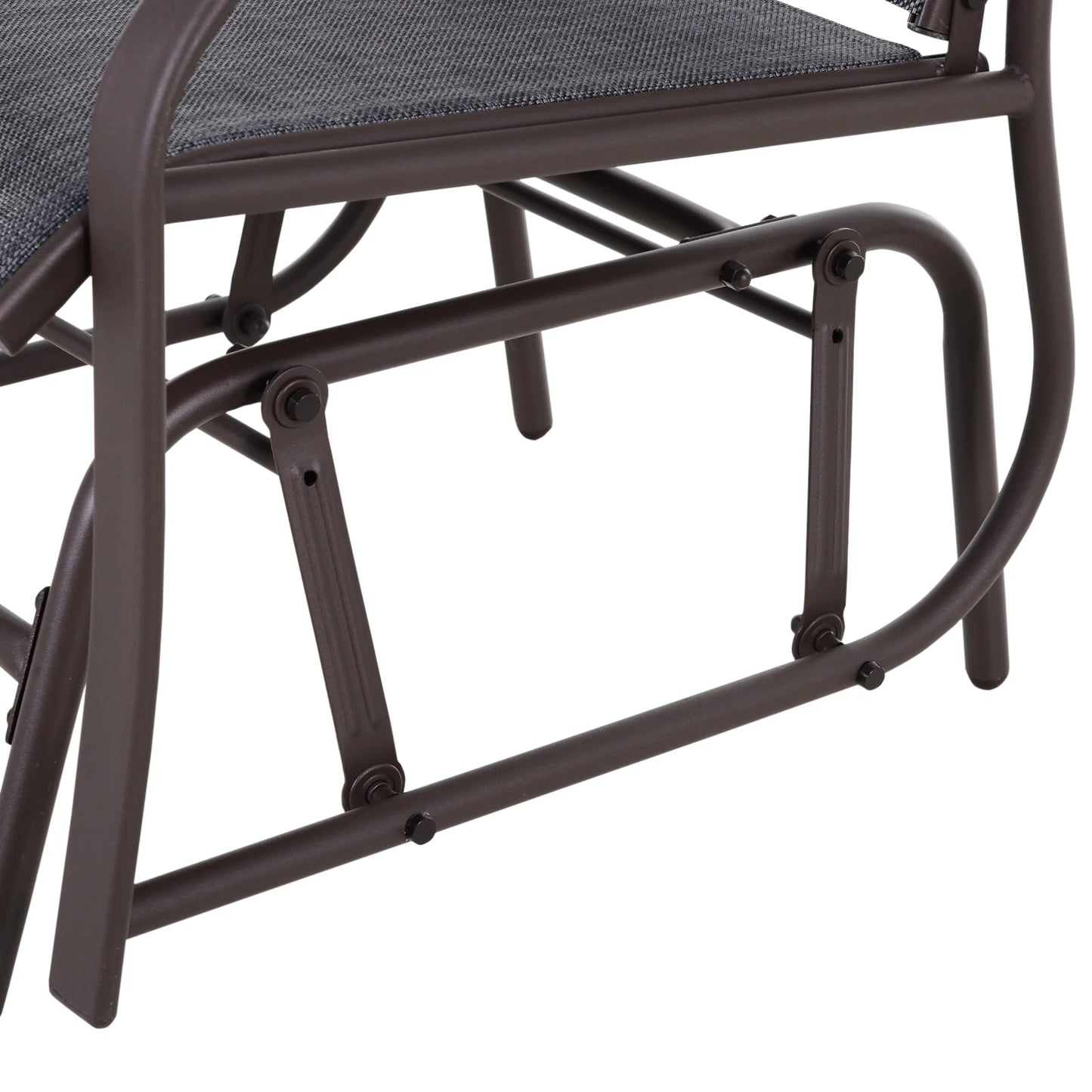 Outsunny Set of 3 Rocking Glider Chair w/Table Mesh Patio Outdoor Furniture, Gray