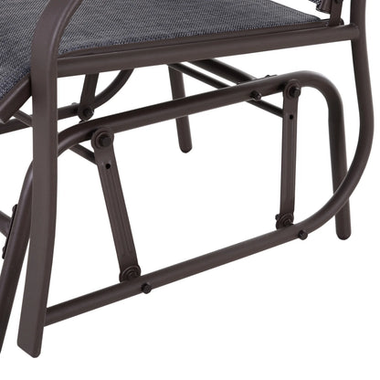 Outsunny Set of 3 Rocking Glider Chair w/Table Mesh Patio Outdoor Furniture, Gray