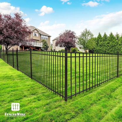 Fencer Wire Heavy Duty Pinnacle Fence Gate, 6FT Height x 4FT Width Outdoor Fence Gate, Outdoor Anti-Rust Metal Steel Gate for Fencing Barrier, Decorative Garden Gate for Residential, Yard, Pool,Patio