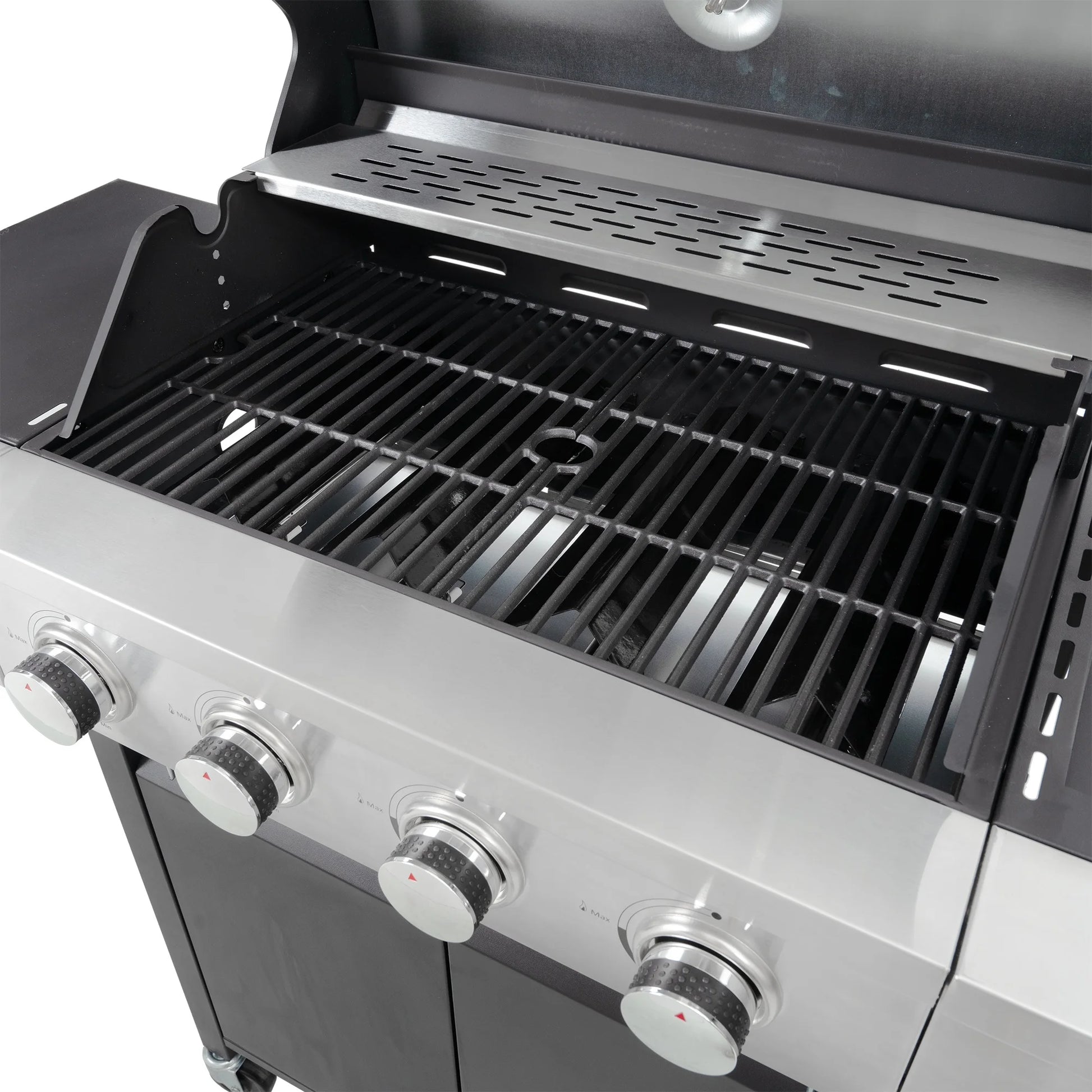 Decksplore 5 Burners Propane Gas Grill with Side Burner, Outdoor BBQ Grill Gas with Porcelain-Enameled Cast Iron Grates, Stainless Steel Camping Barbecue Grill for Patio, Garden, 47000 BTU