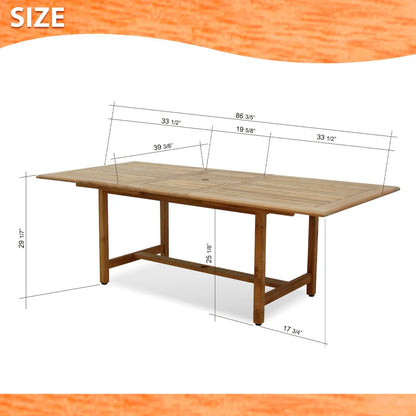 Amazonia Oceanfront 9-Piece Teak Wood 100% FSC Patio Dining Set