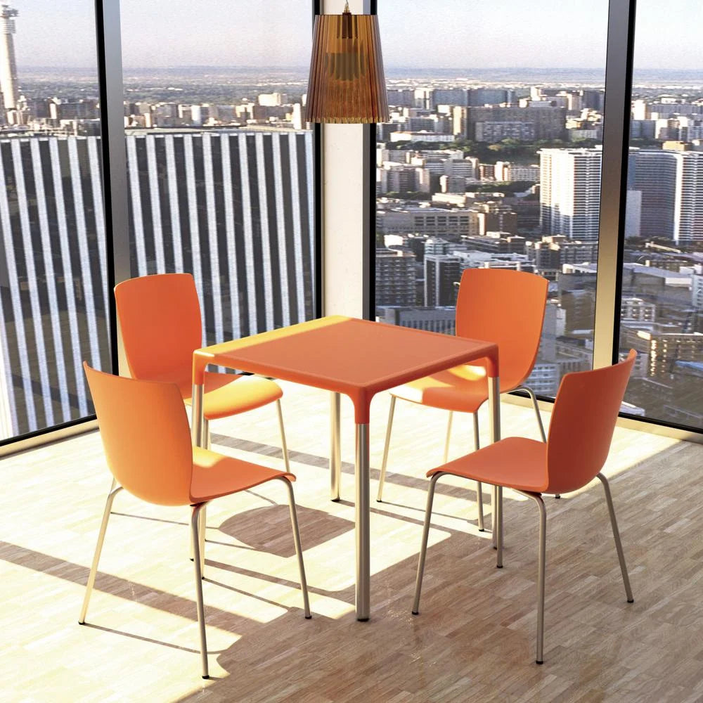 Compamia Mango 28" Aluminum Patio Dining Table in Orange