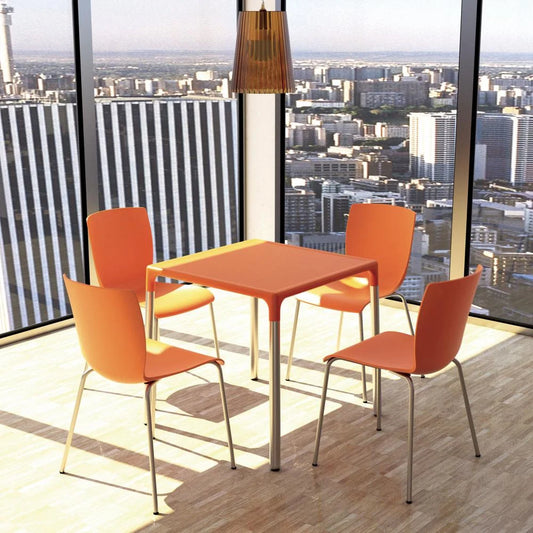 Compamia Mango 28" Aluminum Patio Dining Table in Orange