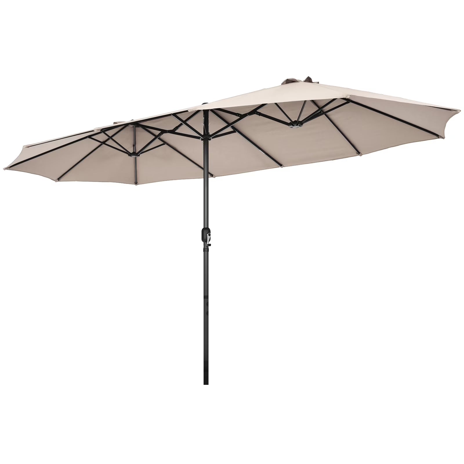 Patiojoy 15FT Double-Sided Twin Patio Umbrella Extra-Large Market Umbrella for Outdoor Navy