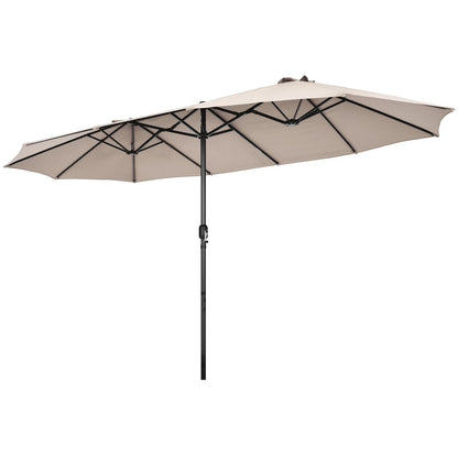 Patiojoy 15FT Double-Sided Twin Patio Umbrella Extra-Large Market Umbrella for Outdoor Navy