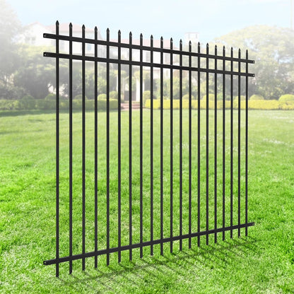 Fencer Wire Heavy Duty Pinnacle Fence Gate, 6FT Height x 4FT Width Outdoor Fence Gate, Outdoor Anti-Rust Metal Steel Gate for Fencing Barrier, Decorative Garden Gate for Residential, Yard, Pool,Patio