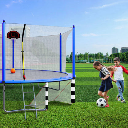16FT Trampoline with Basketball Hoop, Outdoor Trampoline with Safety Enclosure Net, Recreational Trampoline for Kids and Adults with Soccer Goal, 1000lbs Weight Capatity for Backyard, Patio