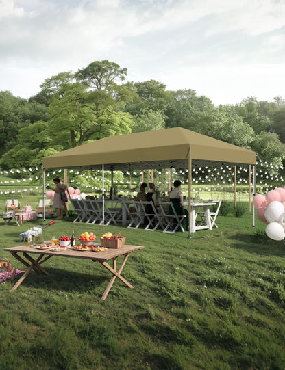 Danolapsi 10x10 Ft Pop Up Canopy Tent Easy One Person Set-up,Easy Outdoor Sun Shade,Instant Portable Shelter with 4 Stakes,4 Ropes,4 Sandbags for Patio, Outdoor Activities
