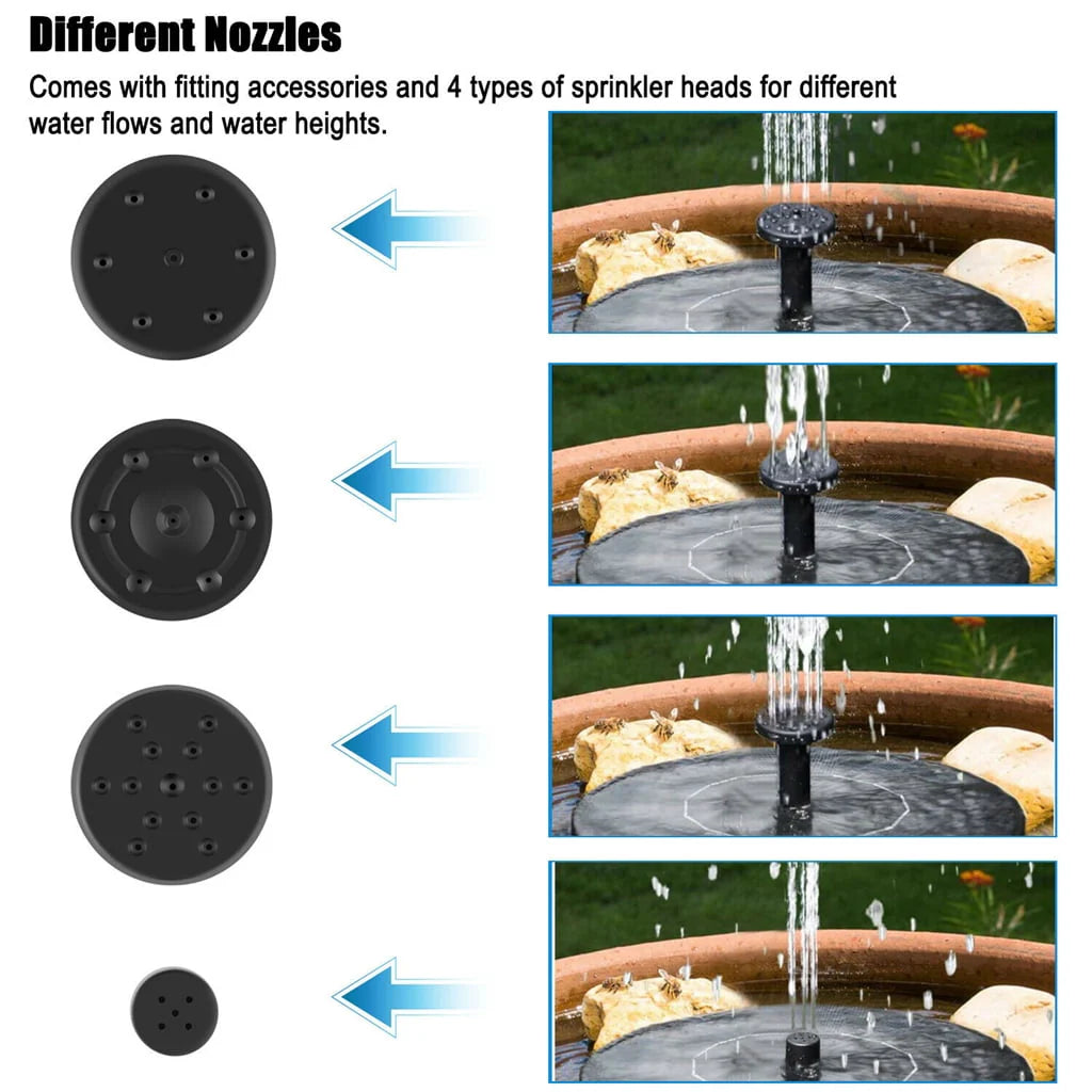 Hmount Deeroll New Solar Power Water Fountain Pump Bird Fountain Water Floating Fountain Pond Garden Patio Decor Lawn Decoration
