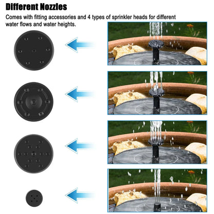 Hmount Deeroll New Solar Power Water Fountain Pump Bird Fountain Water Floating Fountain Pond Garden Patio Decor Lawn Decoration