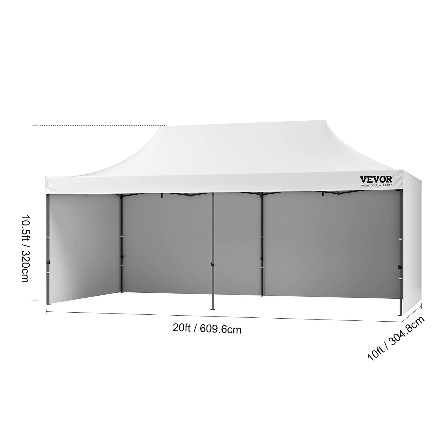 VEVOR 10x20 FT Pop up Canopy with Removable Sidewalls, Instant Canopies Portable Gazebo & Wheeled Bag,UV Resistant Waterproof, Enclosed Canopy Tent for Outdoor Events, Patio, Backyard, Party,Parking