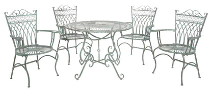 SAFAVIEH Thessaly Outdoor Patio 5 Piece Dining Set, Antique Green