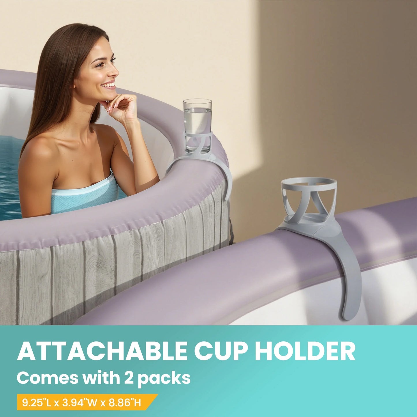 6-8 Person Portable Hot Tub, 82in Inflatable Home Spa Tub with Cup Holders, 4 Filters, 130 Massage Jets, Patio Hot Tub with Storage Bag Lockable Cover Floor Mat, Max 104° F