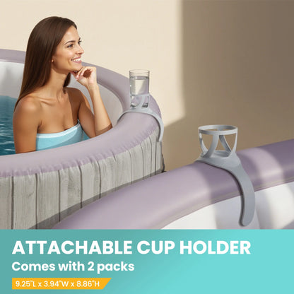 6-8 Person Portable Hot Tub, 82in Inflatable Home Spa Tub with Cup Holders, 4 Filters, 130 Massage Jets, Patio Hot Tub with Storage Bag Lockable Cover Floor Mat, Max 104° F