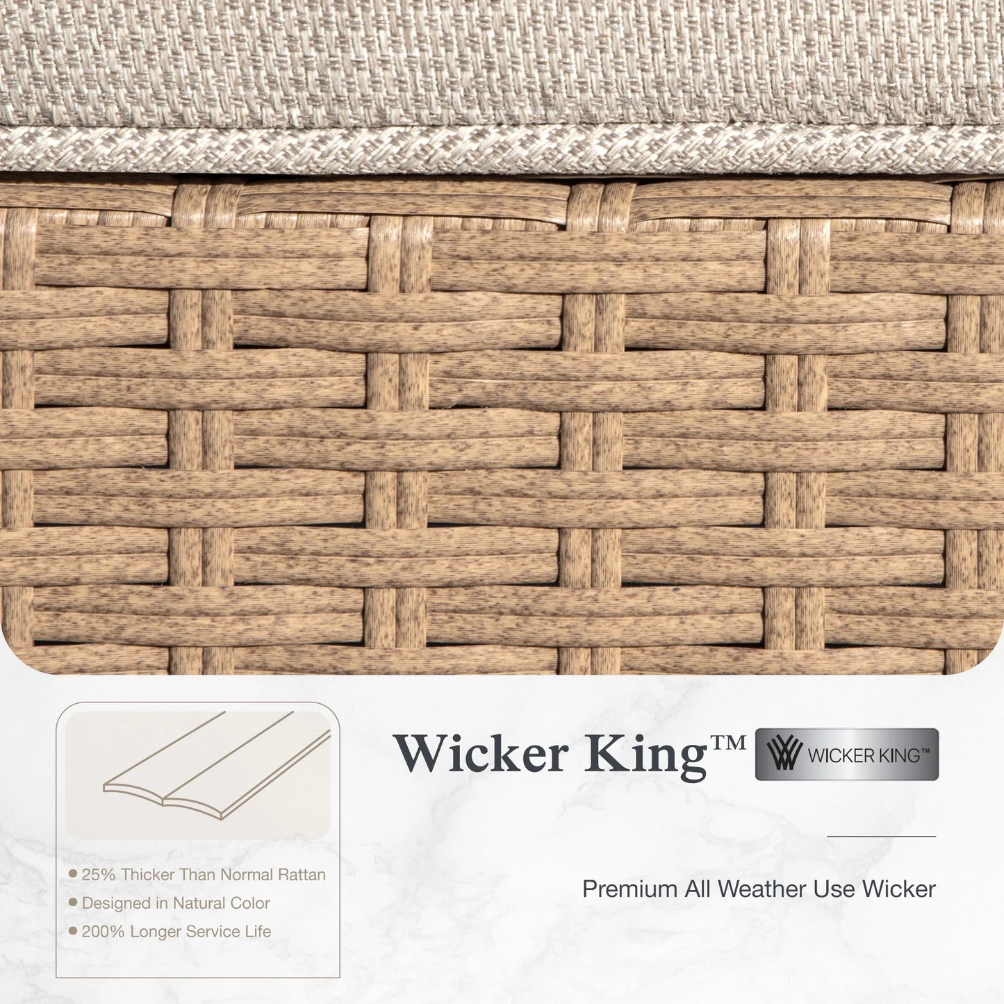 Sophia & William 6 Pieces Wicker Patio Furniture Set 7-Seat Outdoor Cushioned Conversation Set with Coffe Table, Beige