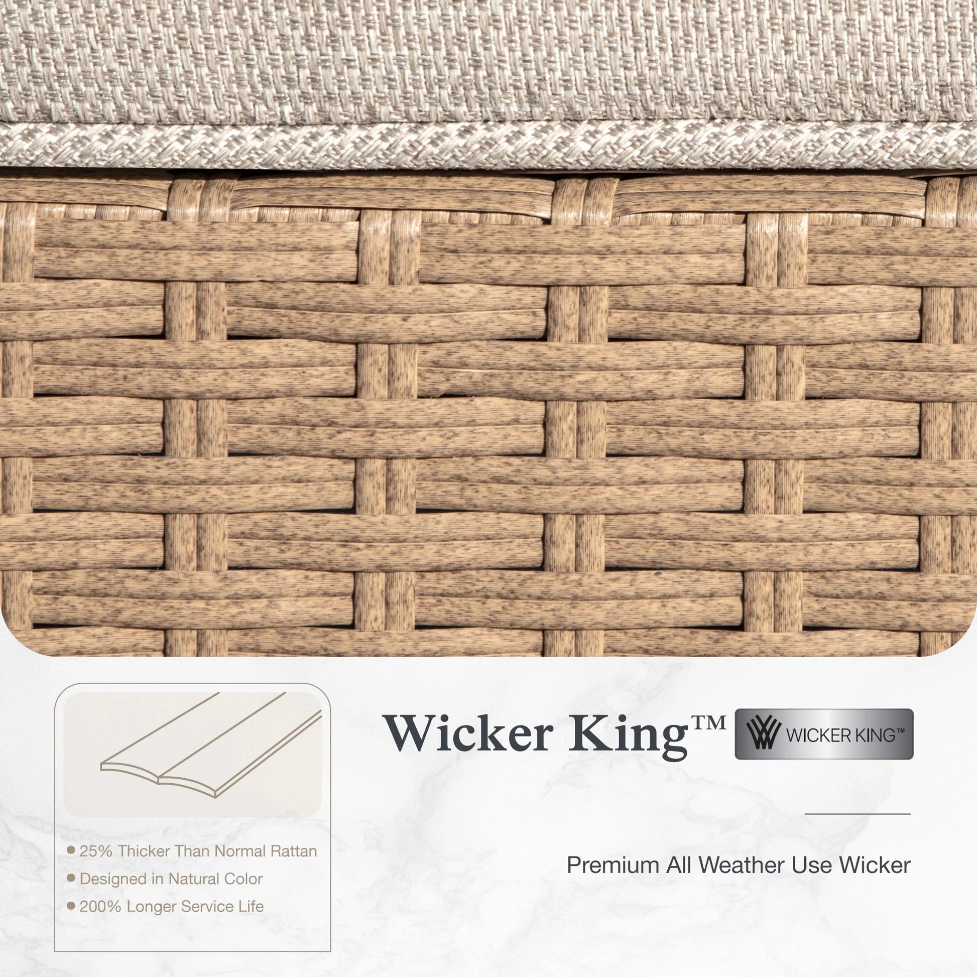 Sophia & William 6 Pieces Wicker Patio Furniture Set 7-Seat Outdoor Cushioned Conversation Set with Coffe Table, Beige