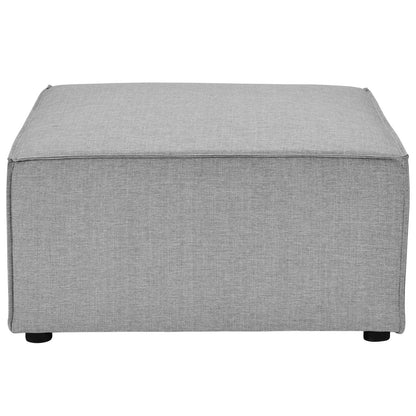 Modway Saybrook Outdoor Patio Upholstered Loveseat and Ottoman Set in Gray