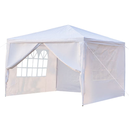 Outdoor Party Tent with 4 Side Walls, 10' x 10' White Backyard Tent for Outside, 2021 Upgraded Patio Gazebo Sunshade Shelter, Outdoor Wedding Canopy Tent for Parties Garden Pool