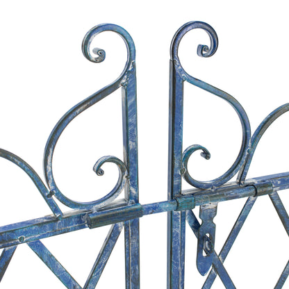 SAFAVIEH Beatrix Outdoor Patio Arbor with Door, Antique Blue