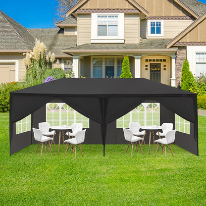 OverPatio 10' x 20' Canopy Tent Party Tent Event Tent w/6 Sidewall - Black