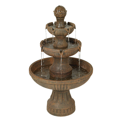 Ravenna 43" High Large Italian Indoor Outdoor Decor Faux Stone Floor Fountain Waterfall Outside Garden Patio