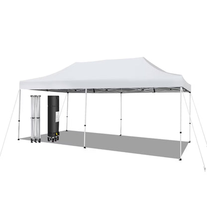 Spaco 10 x 20 Feet Outdoor Pop-Up Patio Folding Canopy Tent-White, Party Tent for Outside Party Waterproof Tent BBQ Shelter