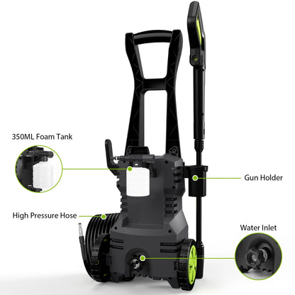 Vipuse Electric Pressure Washer, 4200 PSI Max.2.8GPM Power Washer with 23ft Hose/4 Nozzles/400ML Foam Cannon, Clean Tool for Cars/Fences/Patios/Floor