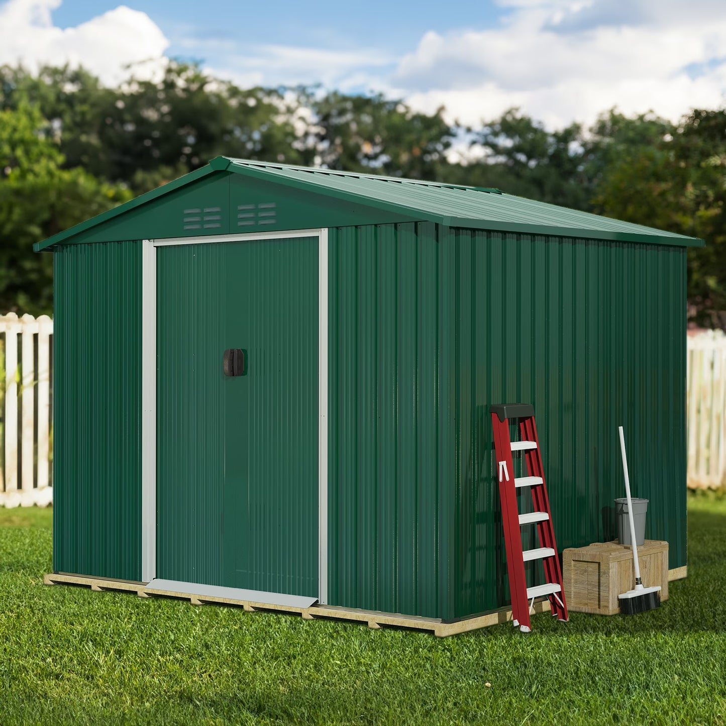 Dextrus 6x4 FT Outdoor Storage Shed, Large Metal Tool Sheds, Heavy Duty Storage House with Lockable Doors & Air Vent for Backyard Patio Lawn