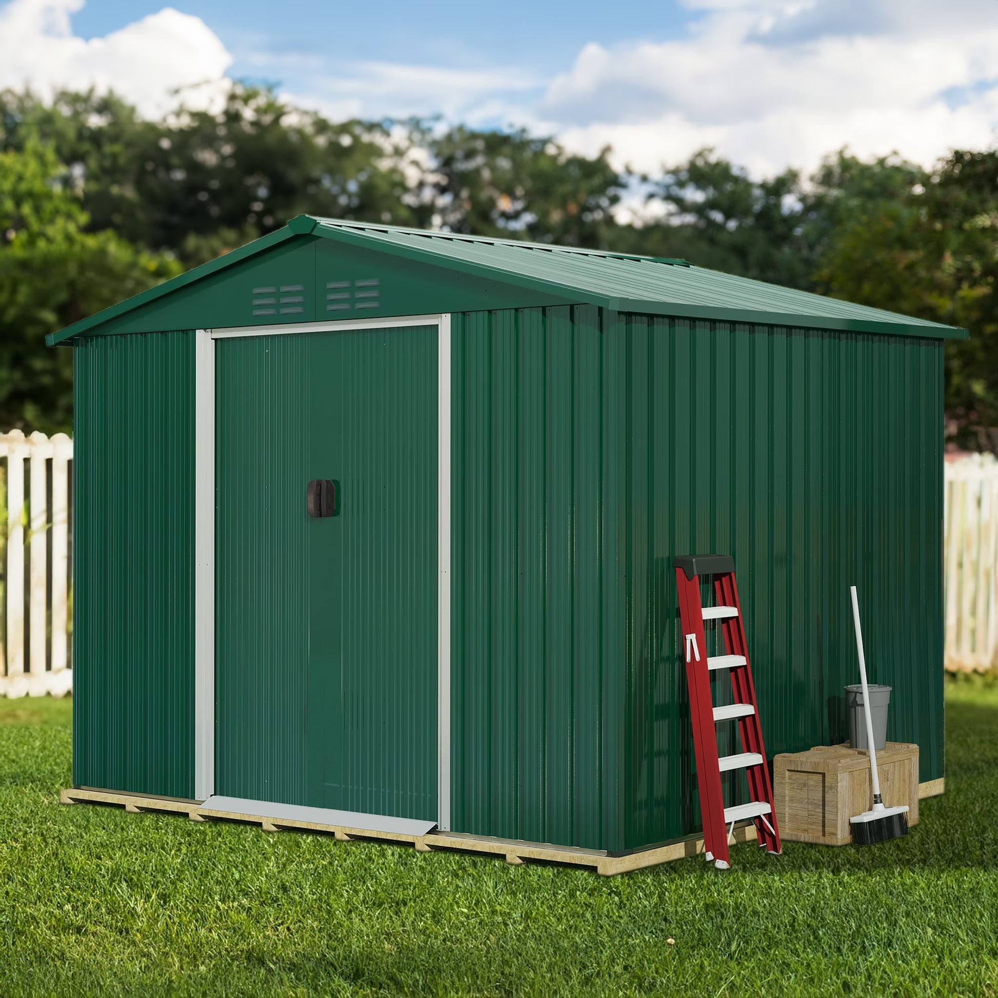 Dextrus 6x4 FT Outdoor Storage Shed, Large Metal Tool Sheds, Heavy Duty Storage House with Lockable Doors & Air Vent for Backyard Patio Lawn
