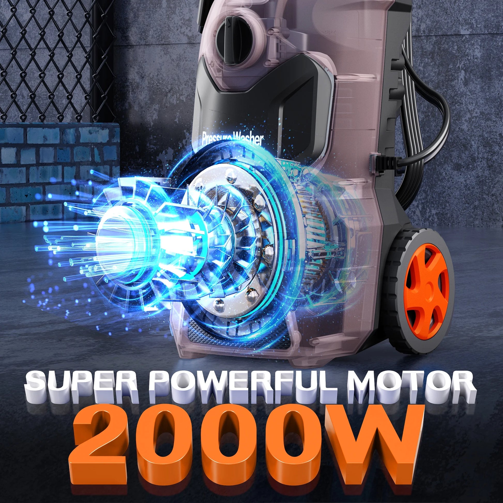 Fenbeli Electric Pressure Washer, 3800 PSI 2.6GPM Power Washer for Cars, Fences and Patios